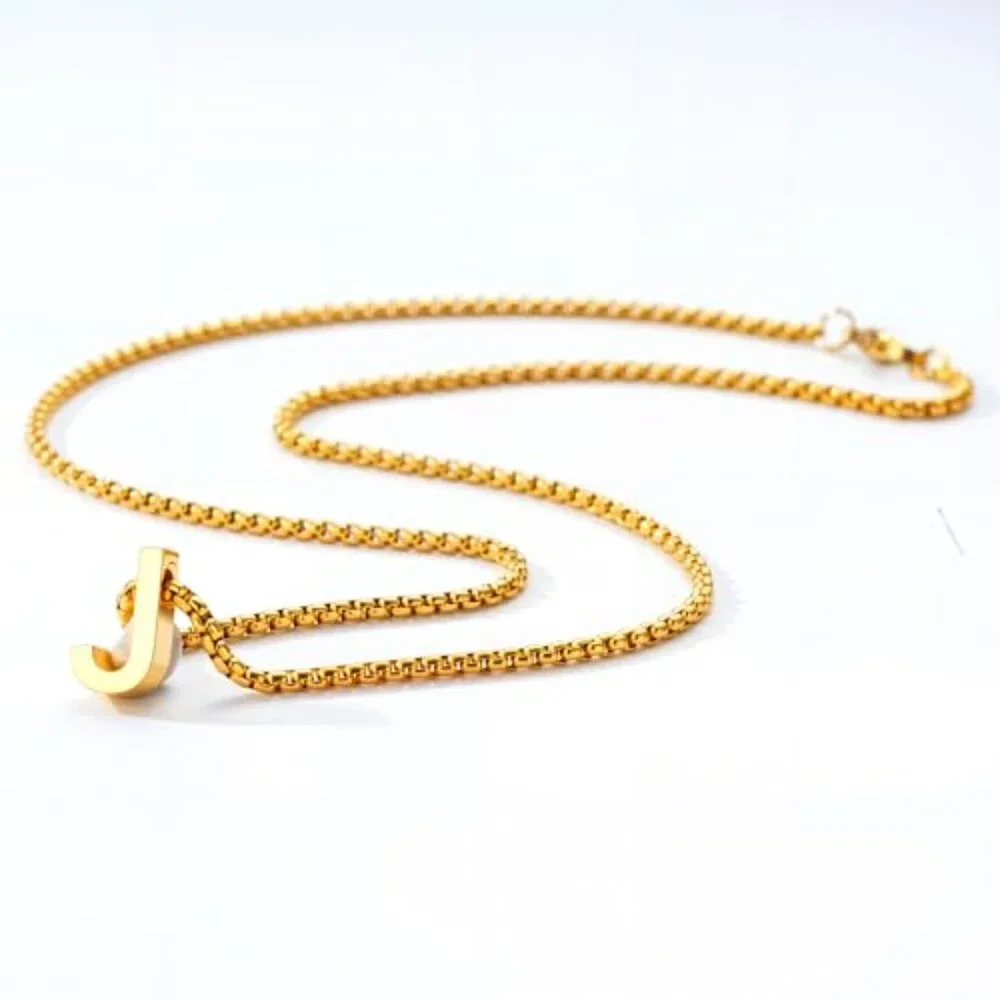 Kids Stainless Steel Initial Necklace Adjustable Chain Personalized Gift